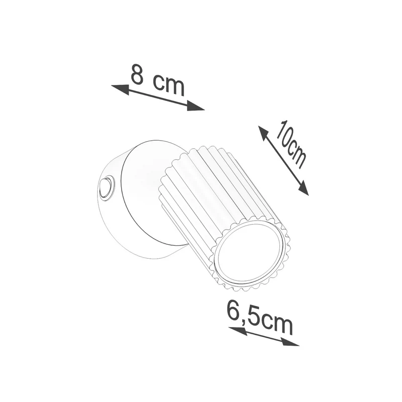 B-Ware Wandstrahler Karbon Wandleuchte LED Lampe mit Schalter Aluminium weiß 16cm