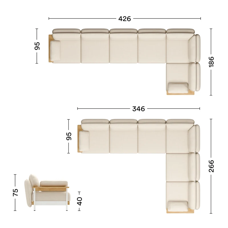 Ecksofa Mio Lounge 6-Sitzer