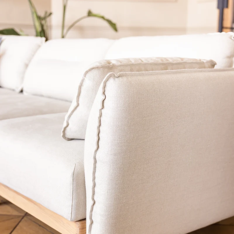 Ecksofa Mio Soft 5-Sitzer mit Chaiselongue & Tisch Eiche