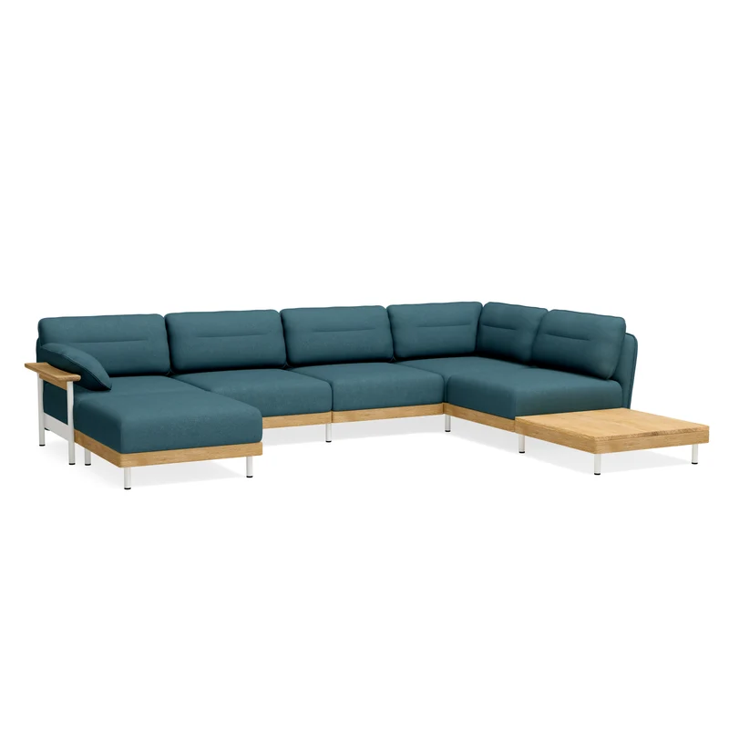 Ecksofa Mio Lounge 5-Sitzer mit Chaiselongue & Tisch