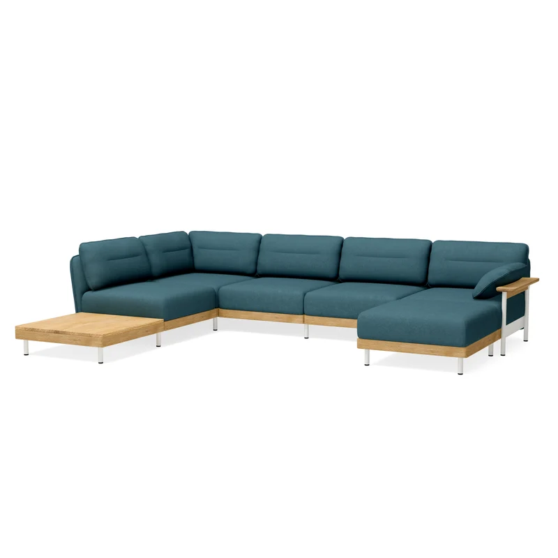Ecksofa Mio Lounge 5-Sitzer mit Chaiselongue & Tisch