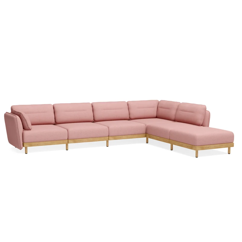 Ecksofa Mio Soft 5-Sitzer mit Chaiselongue Eiche