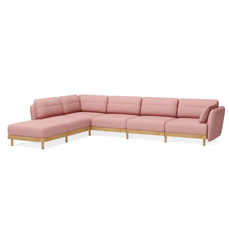 Ecksofa Mio Soft 5-Sitzer mit Chaiselongue Eiche