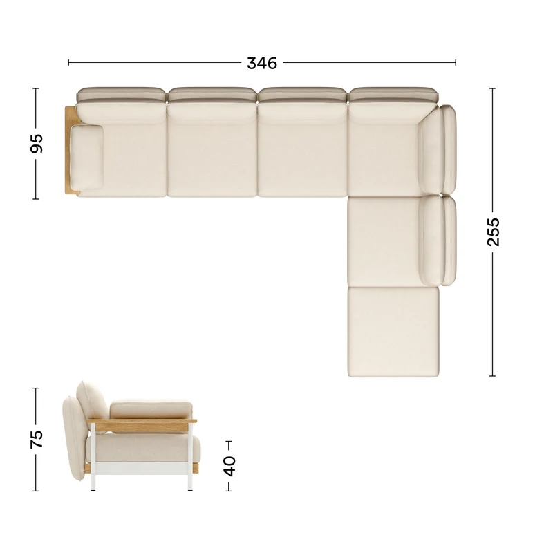 Ecksofa Mio Lounge 5-Sitzer mit Chaiselongue