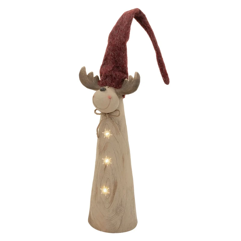 ECD GERMANY | Weihnachtselch-Figur mit LED-Beleuchtung 80-113 cm Braun Weihnachtsdeko Innen LED-Rentier Weihnachtsfigur Batteriebetrieben Dekofigur