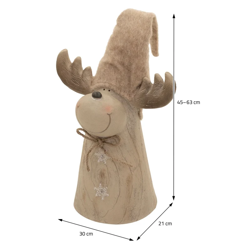 ECD GERMANY | Weihnachtselch-Figur mit LED-Beleuchtung Braun Weihnachtsdeko Innen LED-Rentier Weihnachtsfigur Batteriebetrieben Dekofigur