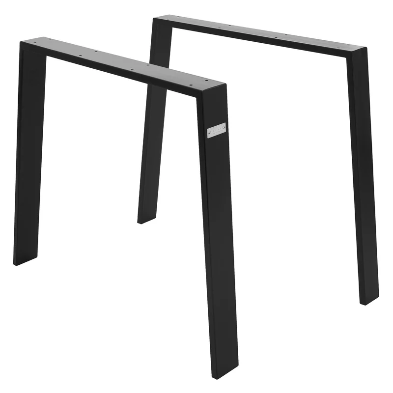 2er Set Tischbeine Loft 90x72 cm Schwarz Profil 8x2 cm aus Stahl U-Form ML-Design