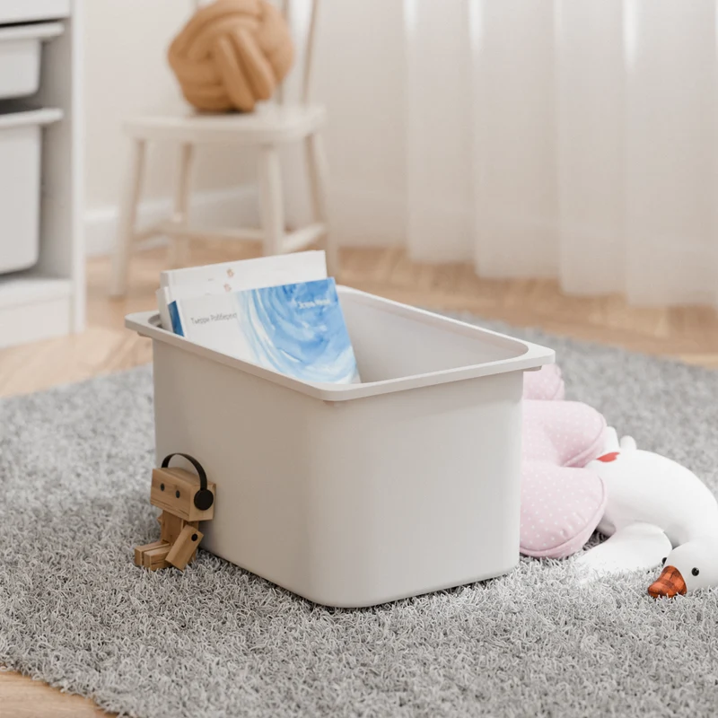 Große Box „TRÖVI“ für IKEA Trofast Regale - 42 x 30 x 23 cm in Weiß, Beige, Rosa und Eukalyptus