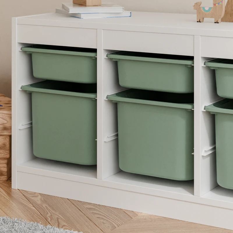 Große Box „TRÖVI“ für IKEA Trofast Regale - 42 x 30 x 23 cm in Weiß, Beige, Rosa und Eukalyptus
