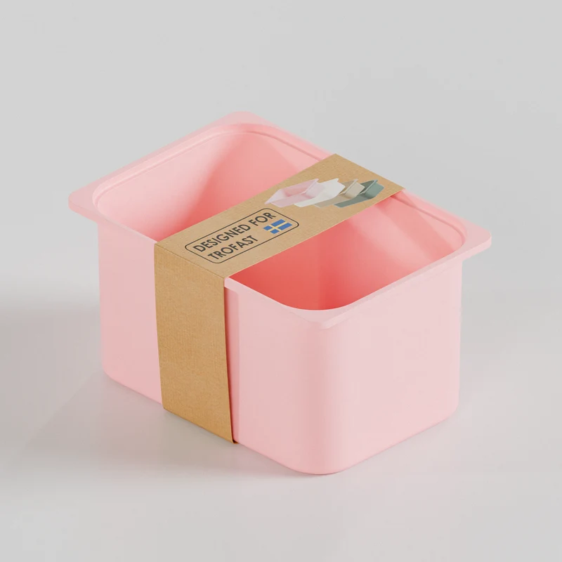 Große Box „TRÖVI“ für IKEA Trofast Regale - 42 x 30 x 23 cm in Weiß, Beige, Rosa und Eukalyptus