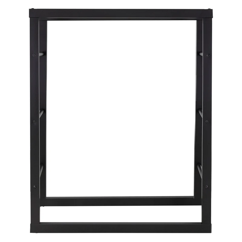 Kaminholzregal 80x25x100 cm Schwarz aus Metall ML-Design
