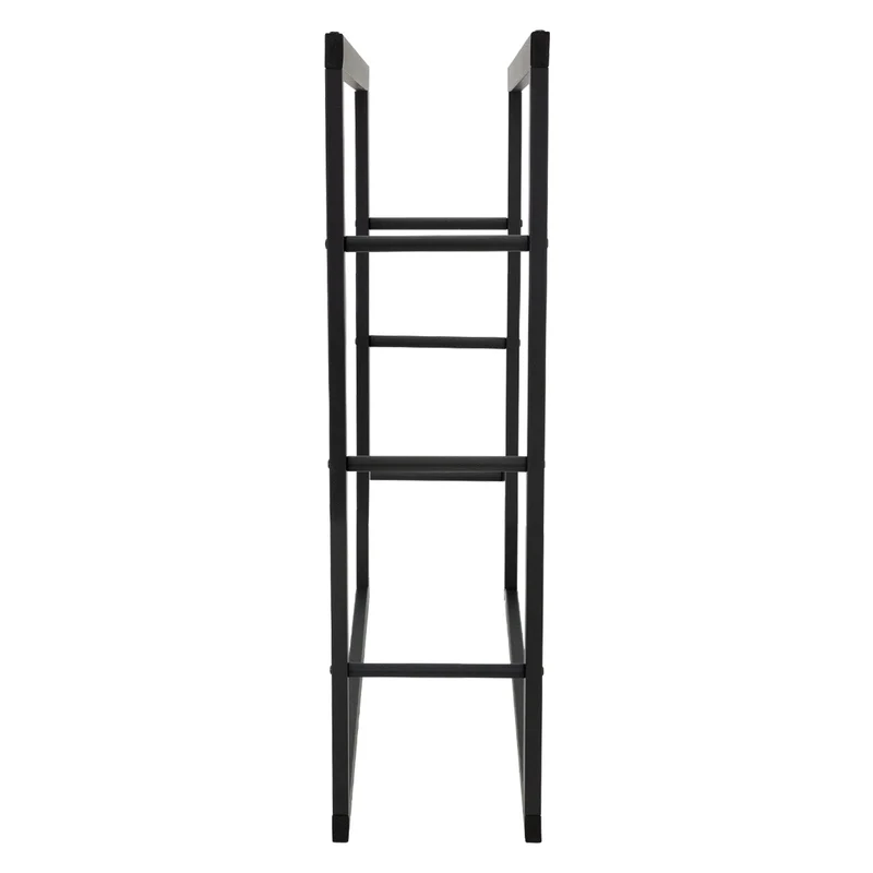 Kaminholzregal 80x25x100 cm Schwarz aus Metall ML-Design