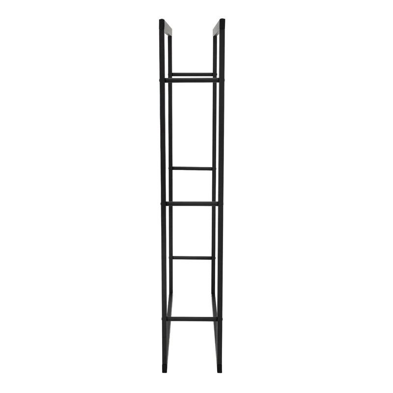 Kaminholzregal 80x25x150 cm Schwarz aus Metall ML-Design