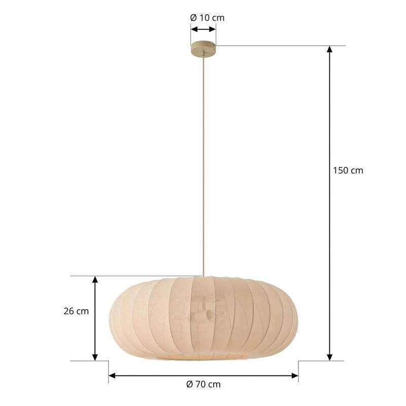 B-Ware Lindby Hängeleuchte Helin LED Pendelleuchte dimmbar beige Ø70cm 3xE27 26cm