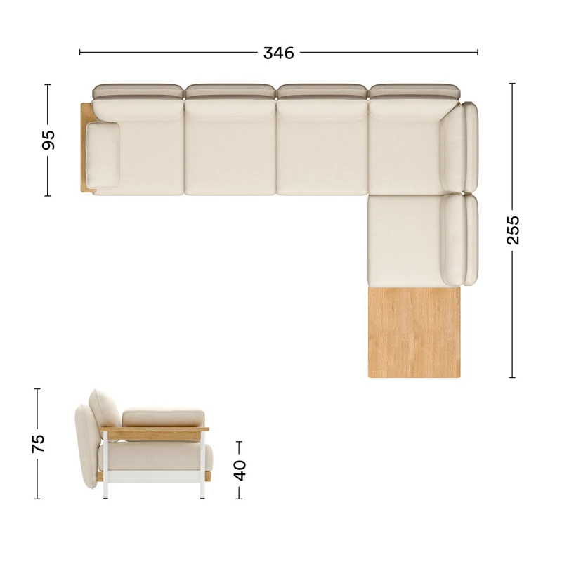 Ecksofa Mio Lounge 5-Sitzer mit Tisch