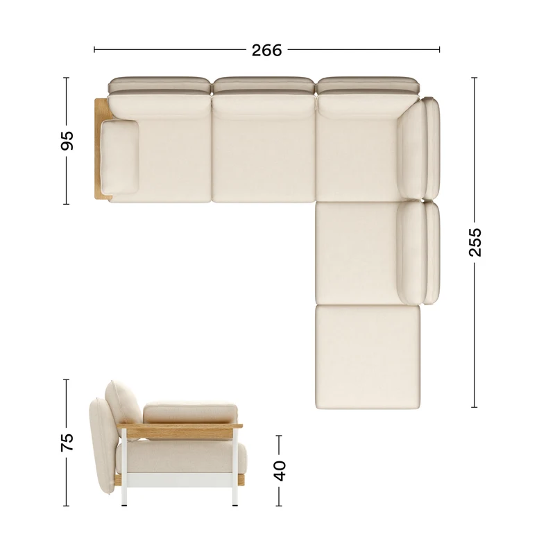 Ecksofa Mio Lounge 4-Sitzer mit Chaiselongue