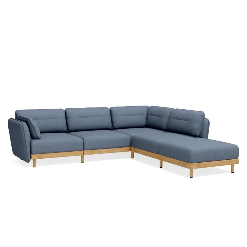 Ecksofa Mio Soft 4-Sitzer mit Chaiselongue Eiche