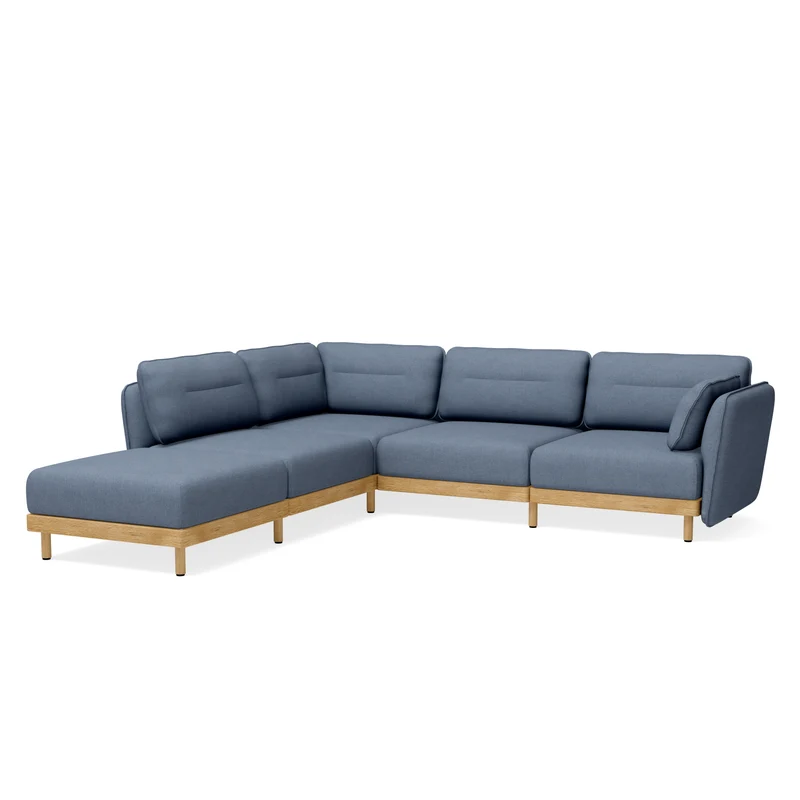 Ecksofa Mio Soft 4-Sitzer mit Chaiselongue Eiche