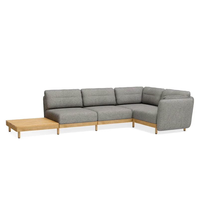 Ecksofa Mio Soft 4-Sitzer mit Tisch Eiche