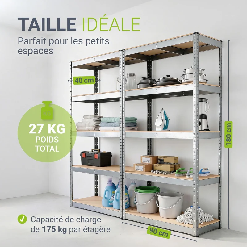 Lagerregal Basic 2er bis 8er Set 180 x 90 x 40 cm