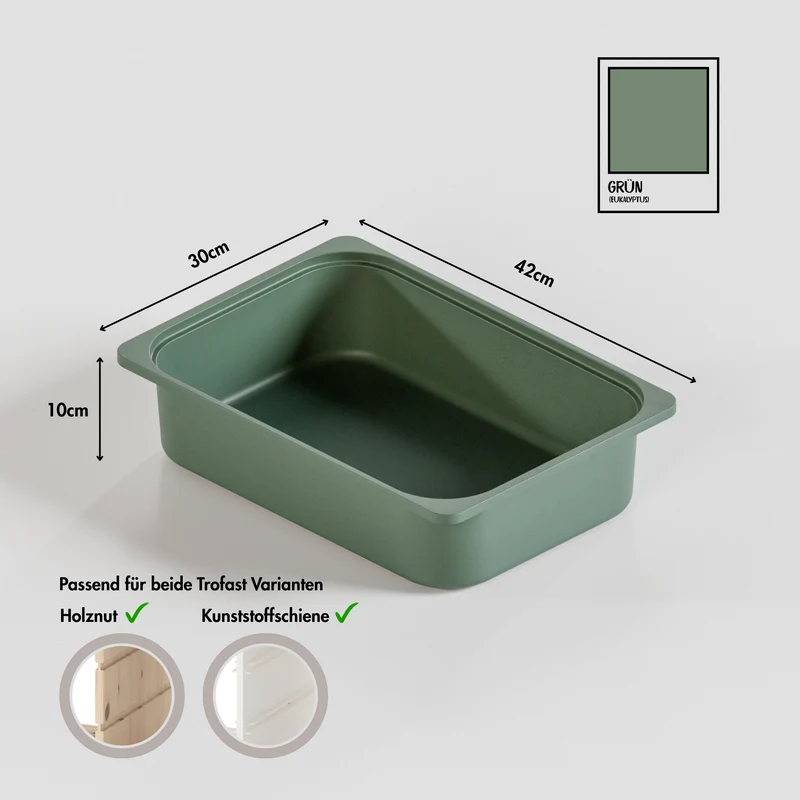 Box "TRÖVI" in Eukalyptus - 42 x 30 x 10cm, passend für Trofast Regale