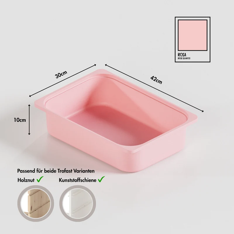 Box "TRÖVI" in Rosa - 42 x 30 x 10cm, passend für Trofast Regale