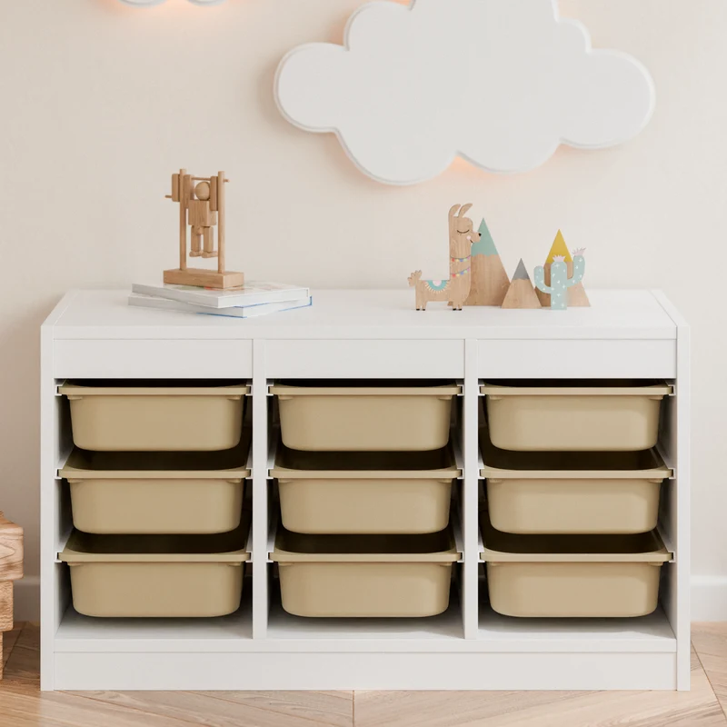 Box "TRÖVI" in Beige - 42 x 30 x 10cm, passend für Trofast Regale