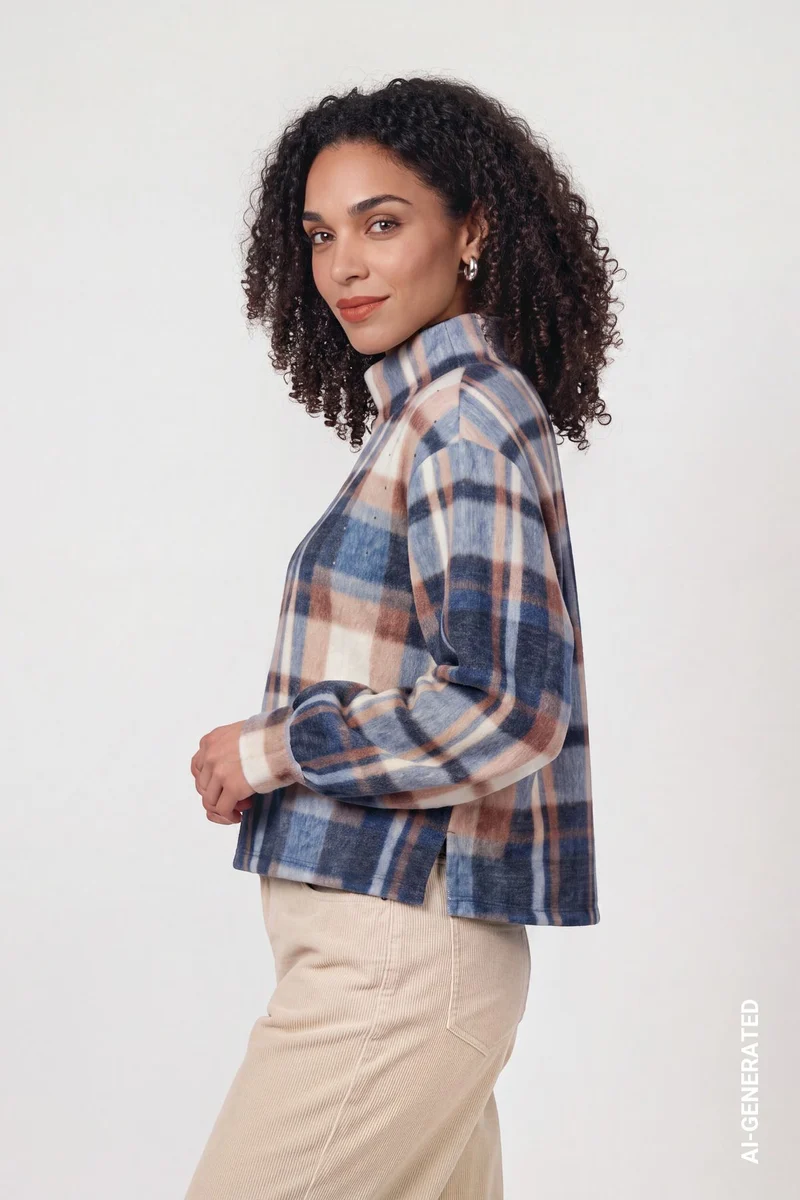 Sweatshirt mit Karo-Muster