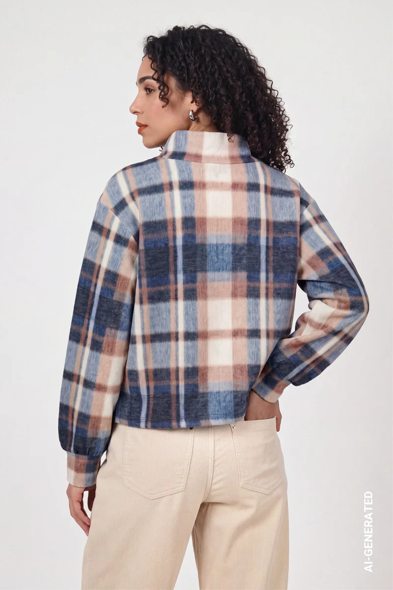 Sweatshirt mit Karo-Muster