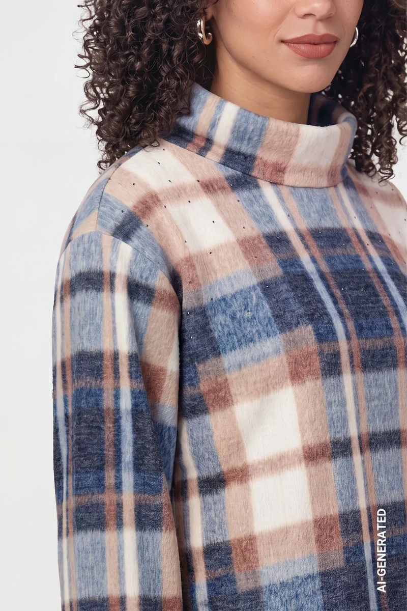 Sweatshirt mit Karo-Muster