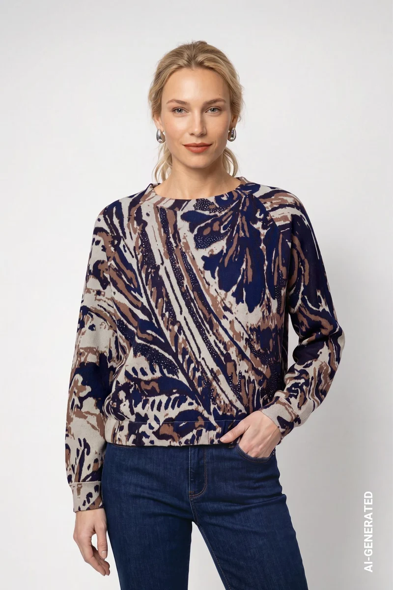 Strickpullover mit Paisleyjacquard