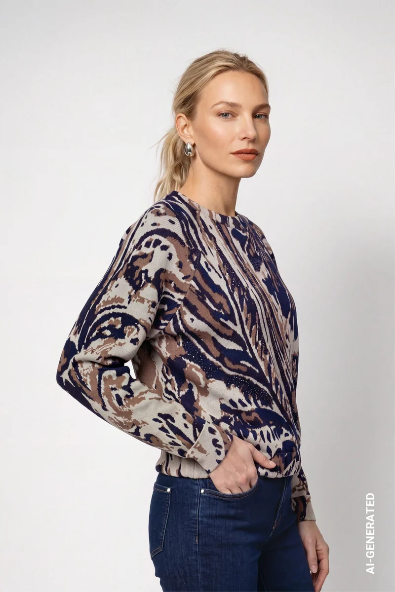 Strickpullover mit Paisleyjacquard
