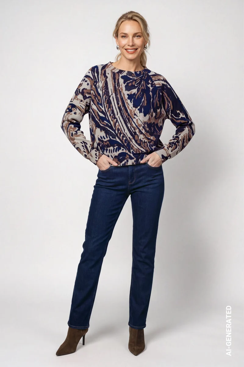 Strickpullover mit Paisleyjacquard