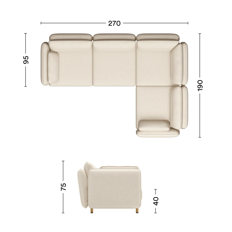 Ecksofa Mio Soft 4-Sitzer Eiche