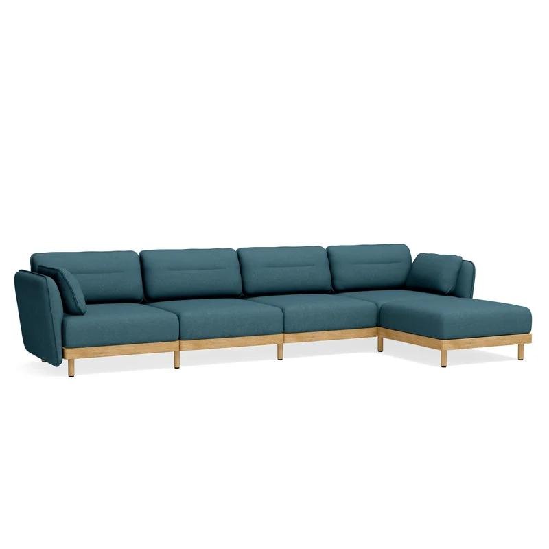 Sofa Mio Soft 4-Sitzer Eiche mit Chaiselongue