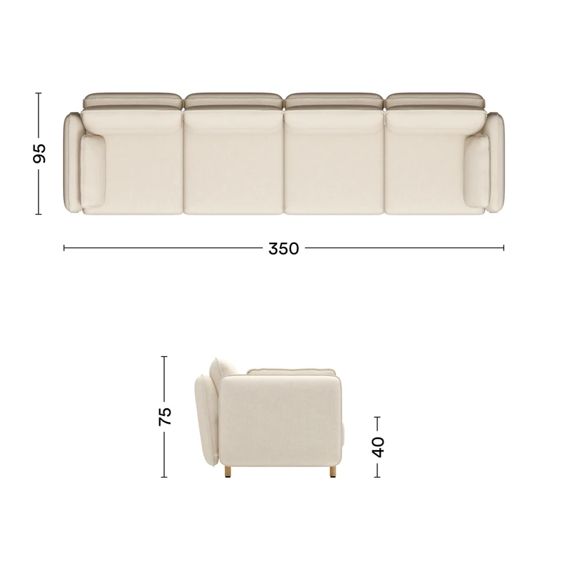 Sofa Mio Soft 4-Sitzer Eiche