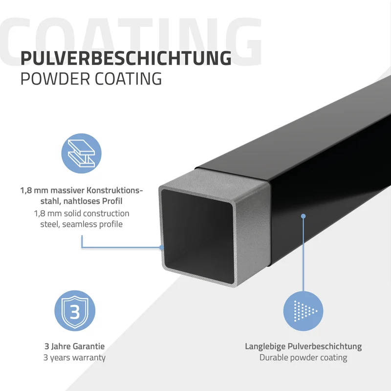 Wandkonsole Regalhalterung 2er Set 450 x 150 mm Schwarz aus Stahl ML-Design
