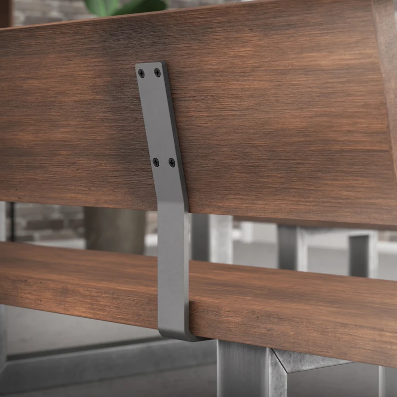 Rückenlehnenhalterung 2er Set 345 x 90 mm Grau aus Stahl ML-Design