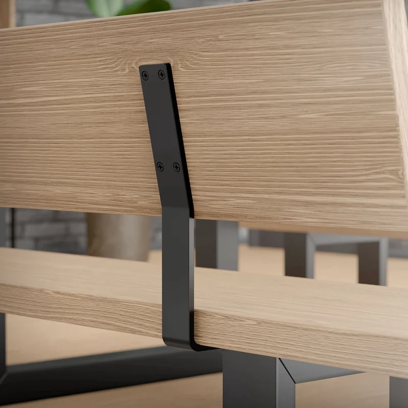 Rückenlehnenhalterung 2er Set 345 x 90 mm Schwarz aus Stahl ML-Design