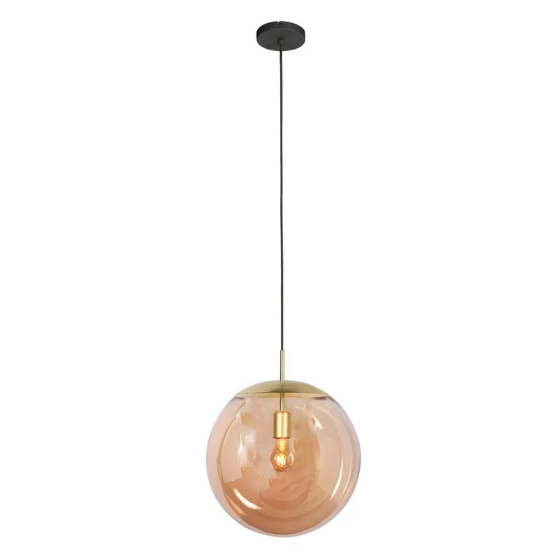 B-Ware Steinhauer Hängeleuchte Bollique LED Pendelleuchte dimmbar messing Ø40cm Glas