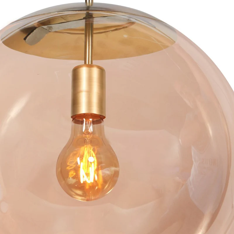 B-Ware Steinhauer Hängeleuchte Bollique LED Pendelleuchte dimmbar messing Ø40cm Glas
