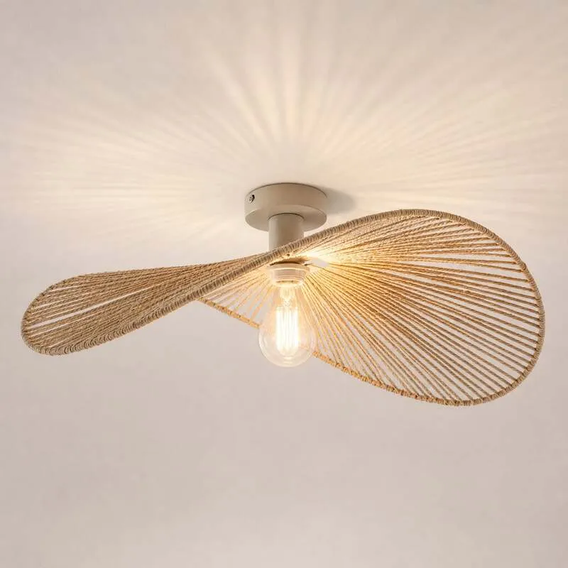 B-Ware Lindby Deckenleuchte Valdorin LED Lampe dimmbar beige 75x50cm Papier Leuchte