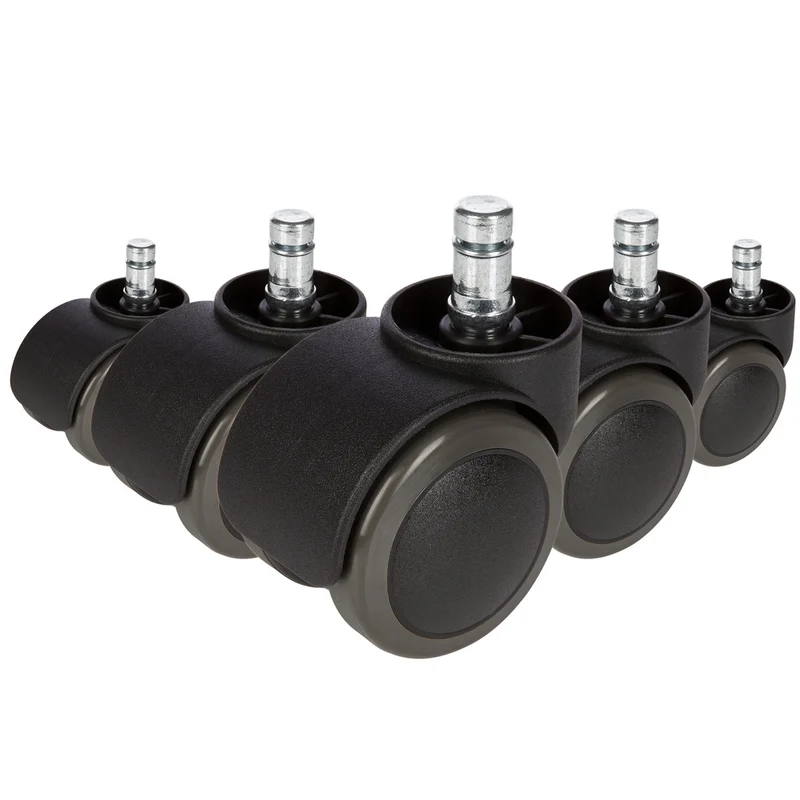 B-Ware hjh OFFICE Hartbodenrollen Ersatzrollen Stuhlrollen Schwarz 11mm 50mm 5er