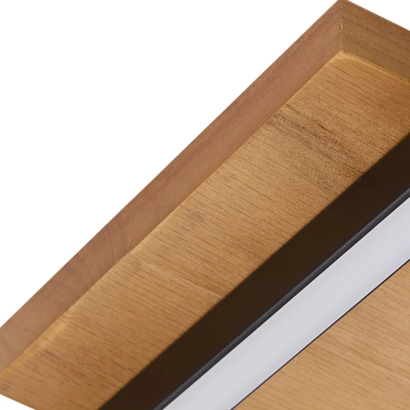 B-Ware Lindby Deckenlampe Deckenleuchte Galad LED Lampe dimmbar Holz schwarz 140cm