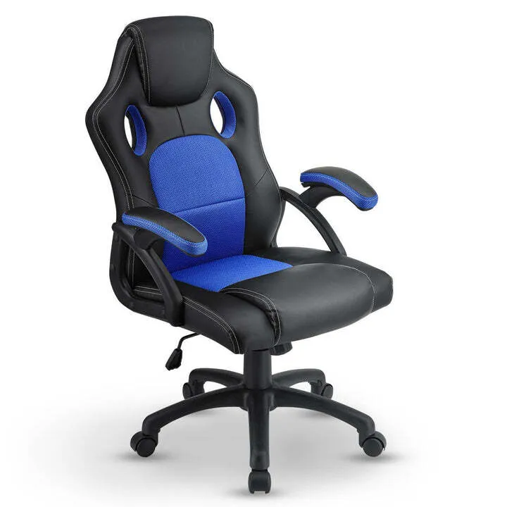 B-Ware Racing Schreibtischstuhl Montreal ergonomisch mit verstellbarer Rückenlehne blau