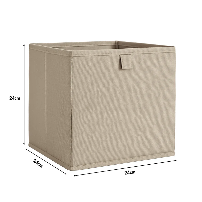 Box für IKEA Billy Regal in Beige, 24 x 24 x 24cm, faltbare Stoffbox