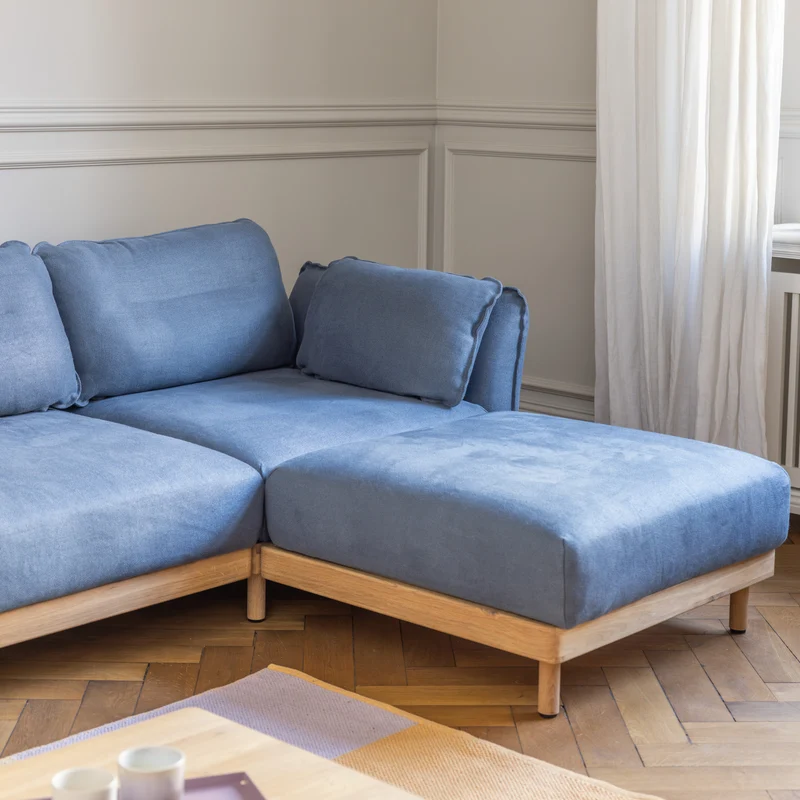 Sofa Mio Soft 3-Sitzer Eiche mit Chaiselongue