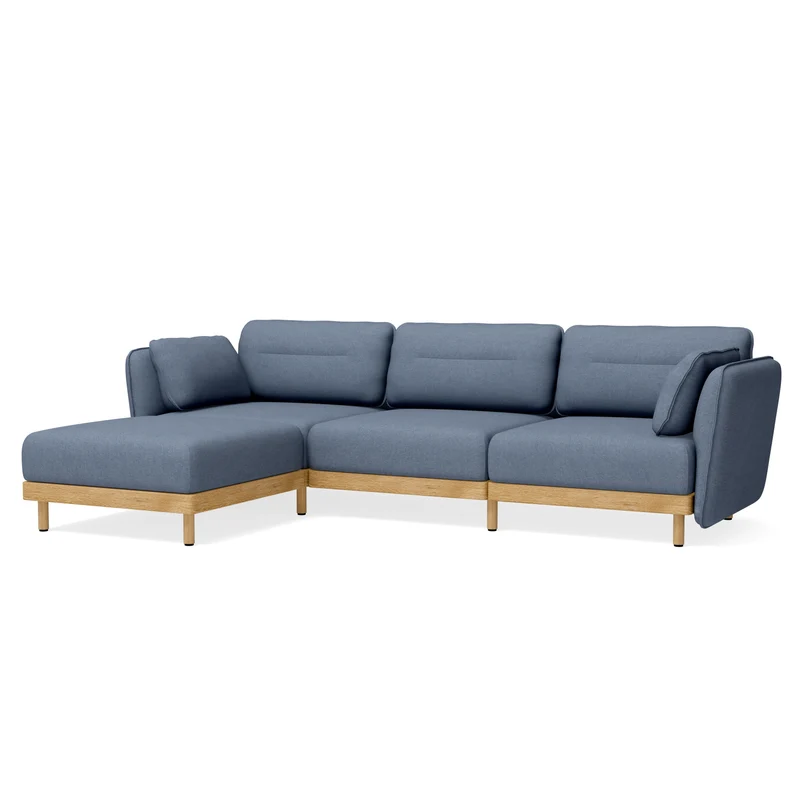 Sofa Mio Soft 3-Sitzer Eiche mit Chaiselongue