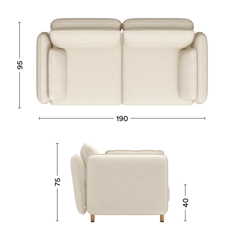 Sofa Mio Soft 2-Sitzer Eiche