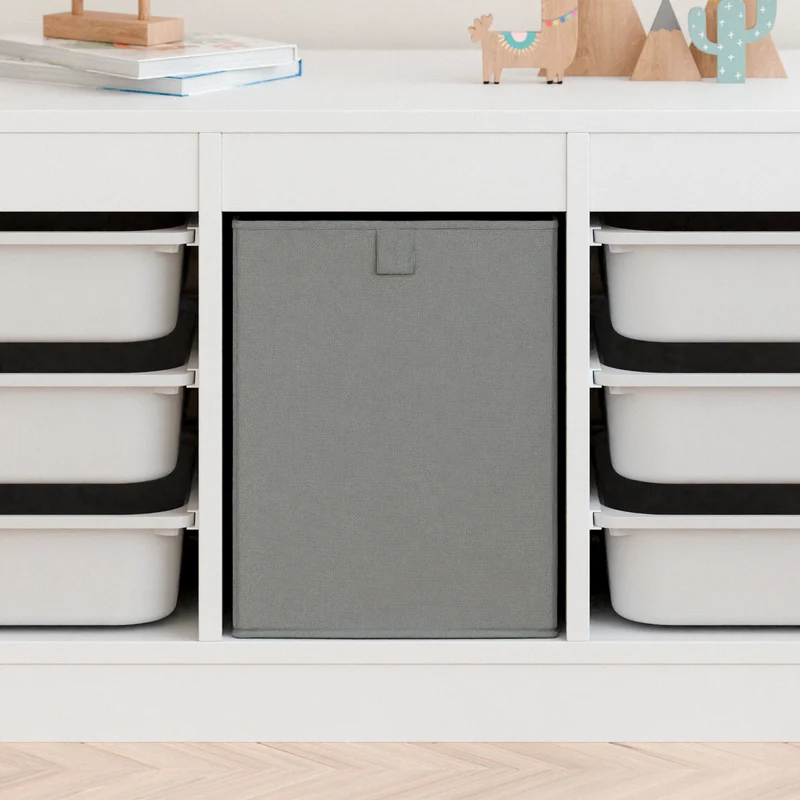 XXL Stoffbox für IKEA Trofast Regal, 30x42x40cm, Große Stoff-Kiste, Grau